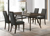 Wes Rectangular Dining Set Grey and Dark Walnut image