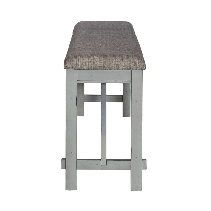 Newport Counter Height Dining Bench in Smokey Grey