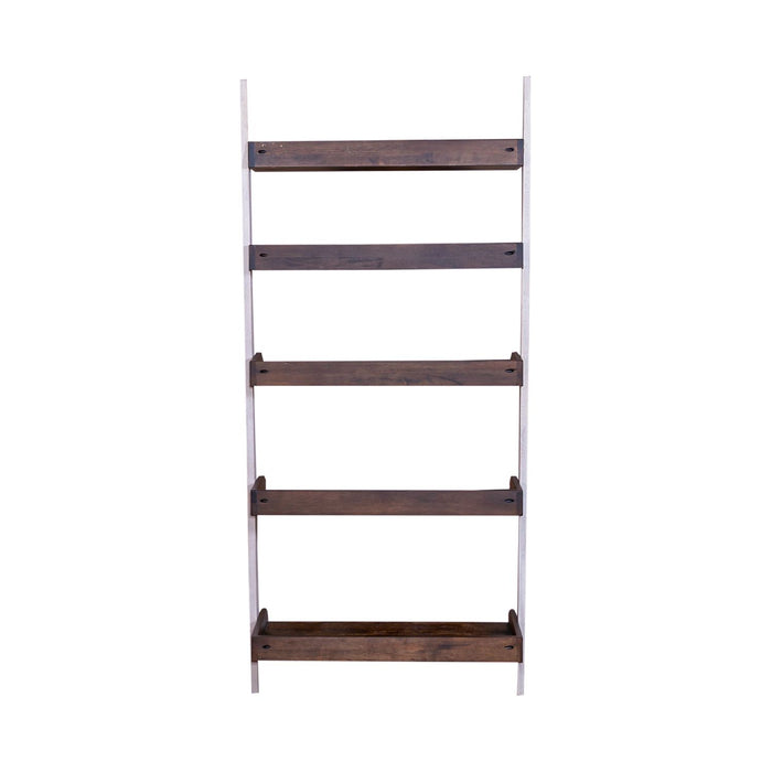 Farmhouse Leaning Bookcase in White/Oak image