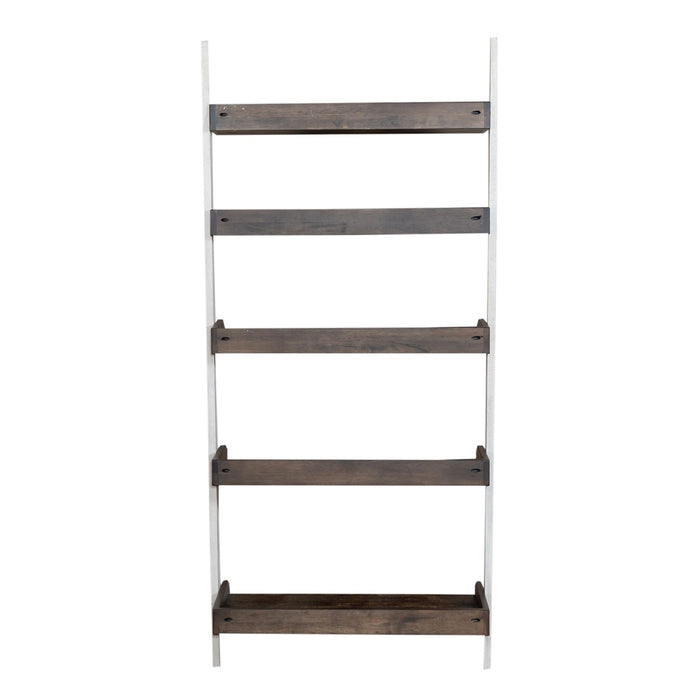 Farmhouse Leaning Bookcase in White/Oak - homePLUS (Binghamton, NY)