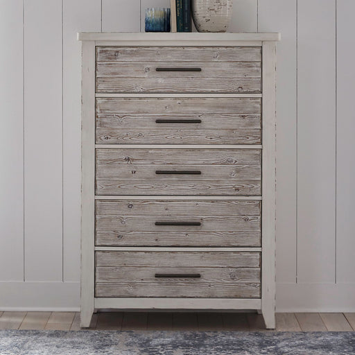 Backroads Drawer Chest in Weathered White/Parchment Brown image