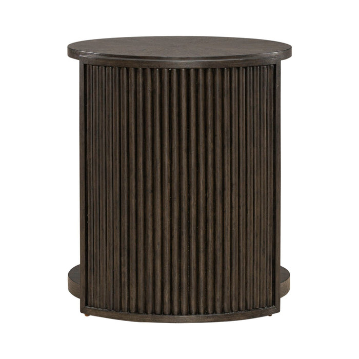 City View Round End Table in Coffee Bean