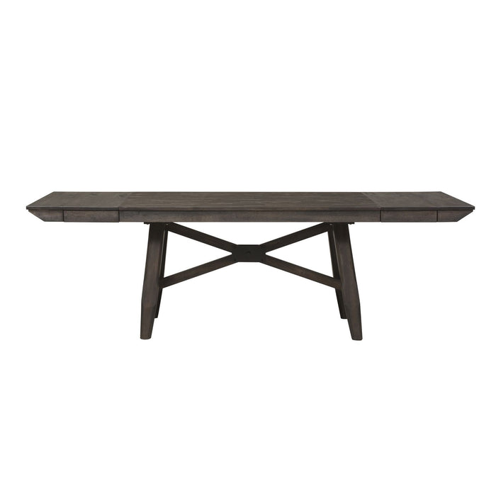 Double Bridge Optional 6 Piece Trestle Table Set - homePLUS (Binghamton, NY)