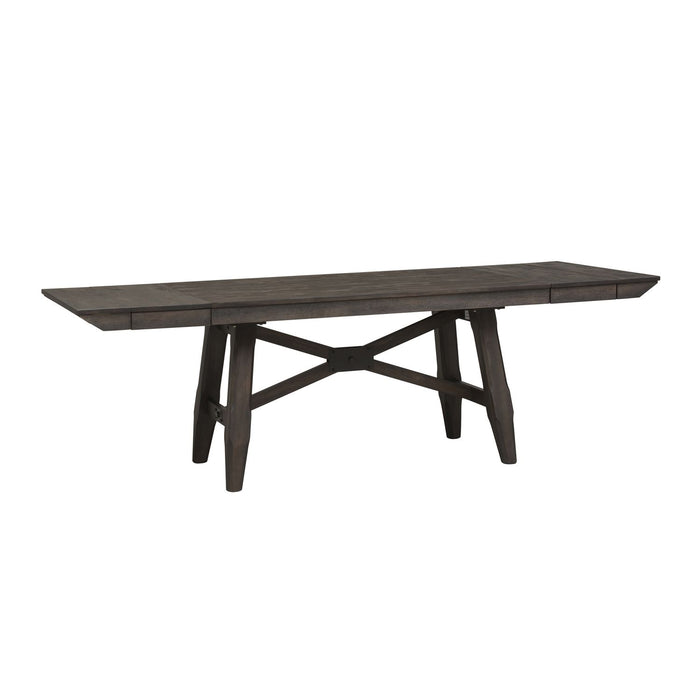 Double Bridge Optional 6 Piece Trestle Table Set - homePLUS (Binghamton, NY)
