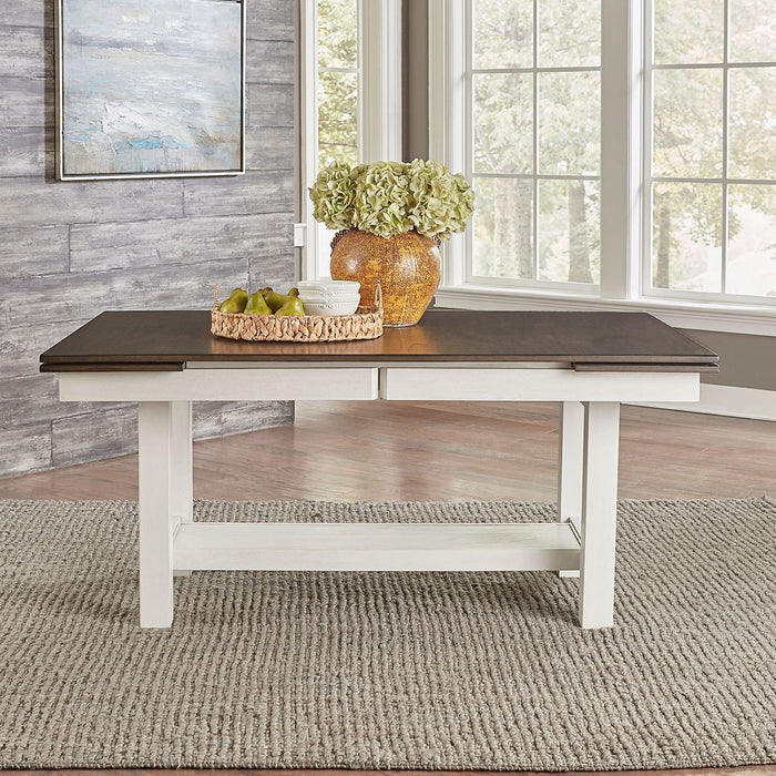 Liberty Furniture Brook Bay Trestle Table in Textured White 182-CD-TRS