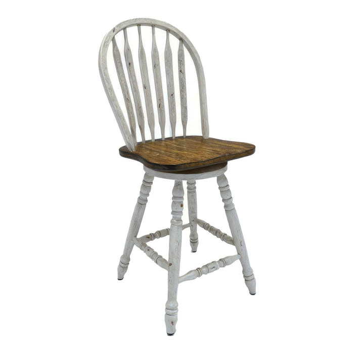 Carolina Crossing Windsor Swivel Counter Chair - White - homePLUS (Binghamton, NY)
