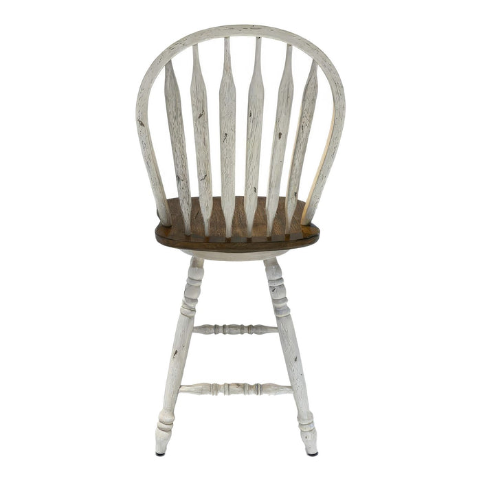 Carolina Crossing Windsor Swivel Counter Chair - White - homePLUS (Binghamton, NY)