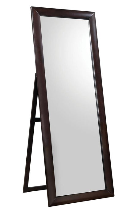 Phoenix Rectangular Standing Floor Mirror Black image