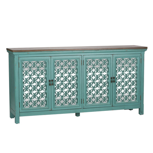 Kensington 4 Door Accent Cabinet in Turquoise - homePLUS (Binghamton, NY)