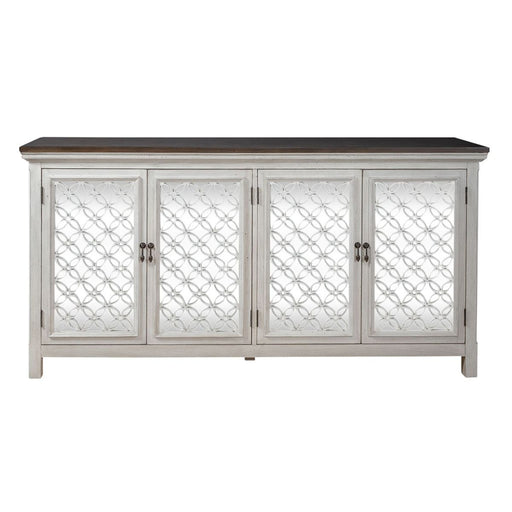 Liberty Furniture Westridge 4 Door Accent Cabinet in Wire Brushed Gray and White image
