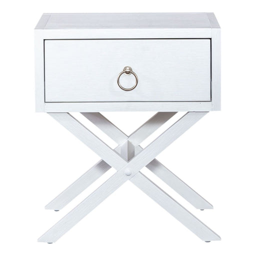 Liberty Furniture Midnight 1 Drawer Accent Table in Wire Brushed White image