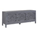 Marisol 65 Inch 3 Door Accent TV Stand in Weathered Honey and Soft Wash Gray - homePLUS (Binghamton, NY)