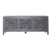 Marisol 65 Inch 3 Door Accent TV Stand in Weathered Honey and Soft Wash Gray - homePLUS (Binghamton, NY)