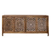Marisol 74 Inch 4 Door Accent TV Stand in Weathered Honey and Soft Wash Gray - homePLUS (Binghamton, NY)