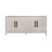 Kinsley 4 Door Accent Cabinet in Washed Taupe & Silver Champagne EST SHIP TIME APPX 4 WEEKS image