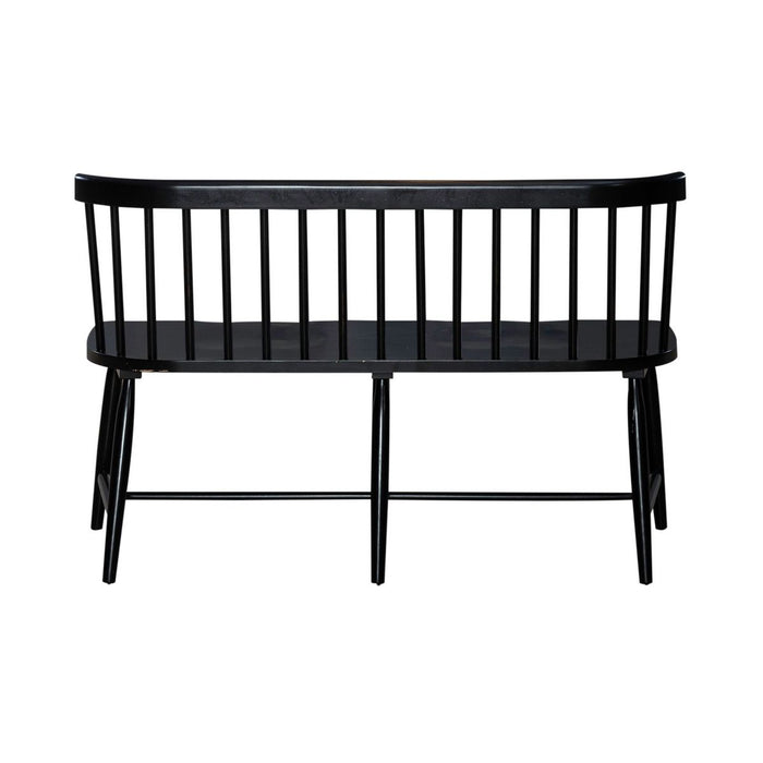 Liberty Furniture Capeside Cottage Spindle Back Dining Bench in Royal Black