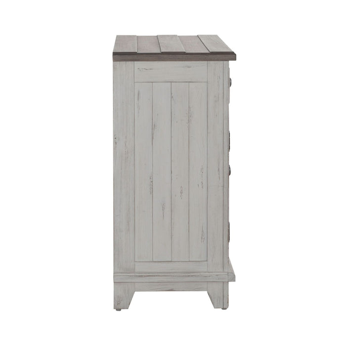 Liberty Furniture River Place Accent Cabinet in Riverstone White & Tobacco EST SHIP TIME APPX 4 WEEKS