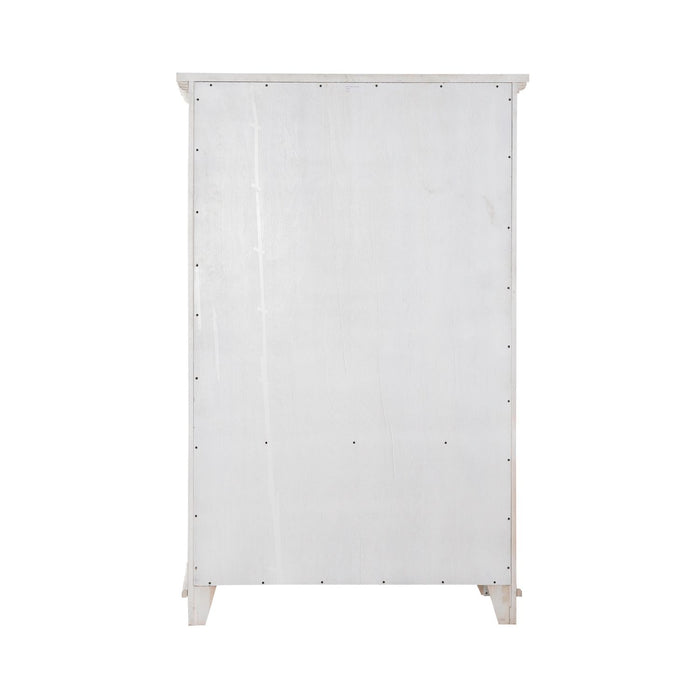 River Place Armoire in Riverstone White and Tobacco image