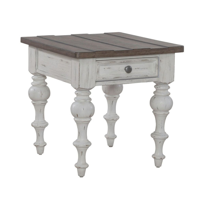 Liberty Furniture River Place End Table in Riverstone White & Tobacco image