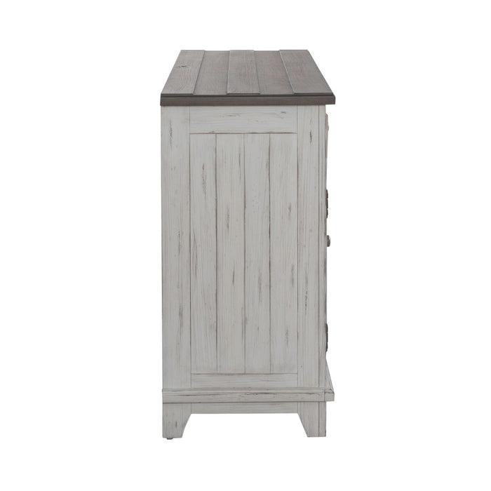 River Place Accent Server in Riverstone White & Tobacco image