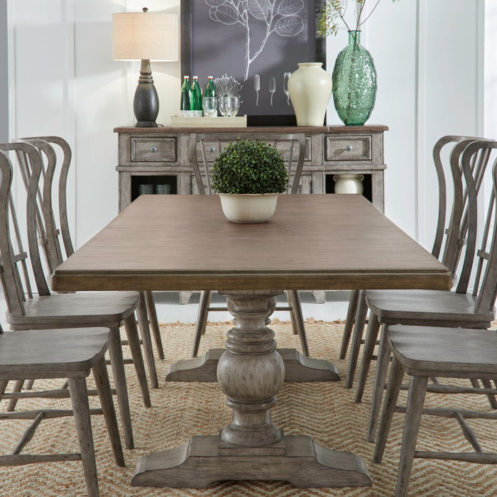 River Place 9 Piece Trestle Table Set