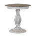 Magnolia Manor Round Accent Table in Antique White Base w/ Weathered Bark Tops image