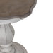 Magnolia Manor Round Accent Table in Antique White Base w/ Weathered Bark Tops image