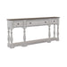 Magnolia Manor 72 Inch Hall Console Table in Antique White Base w/ Weathered Bark Tops image