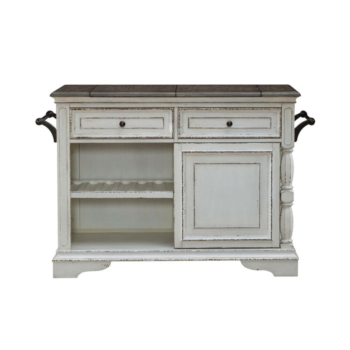 Magnolia Manor Bar Cart in Antique White & Weathered Bark EST SHIP TIME APPX 4 WEEKS - homePLUS (Binghamton, NY)