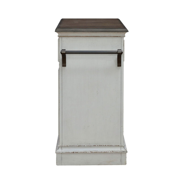 Magnolia Manor Bar Cart in Antique White & Weathered Bark EST SHIP TIME APPX 4 WEEKS - homePLUS (Binghamton, NY)