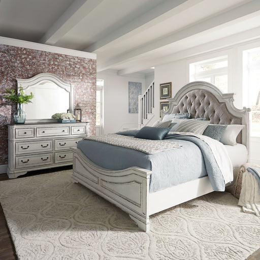 Magnolia Manor King Uph Bed, Dresser & Mirror image