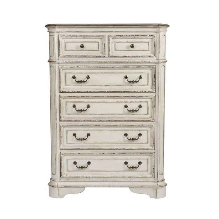 Magnolia Manor King Uph Bed, Dresser & Mirror, Chest