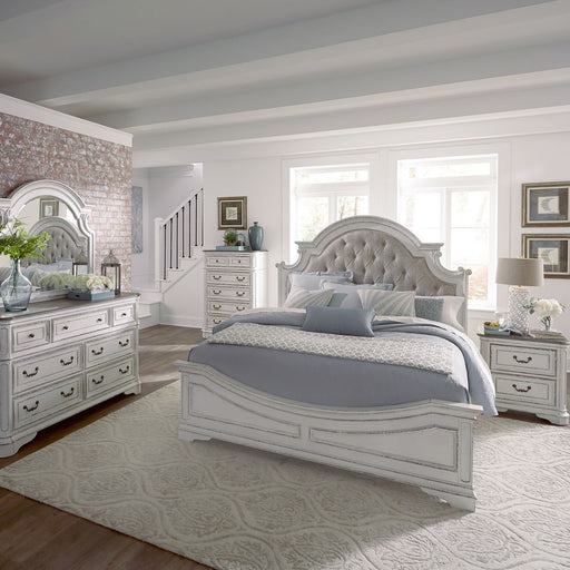 Magnolia Manor King Uph Bed, Dresser & Mirror, Chest, Night Stand image