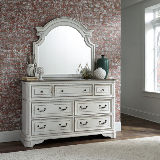 Magnolia Manor King Uph Sleigh Bed, Dresser & Mirror, Chest, Night Stand - homePLUS (Binghamton, NY)