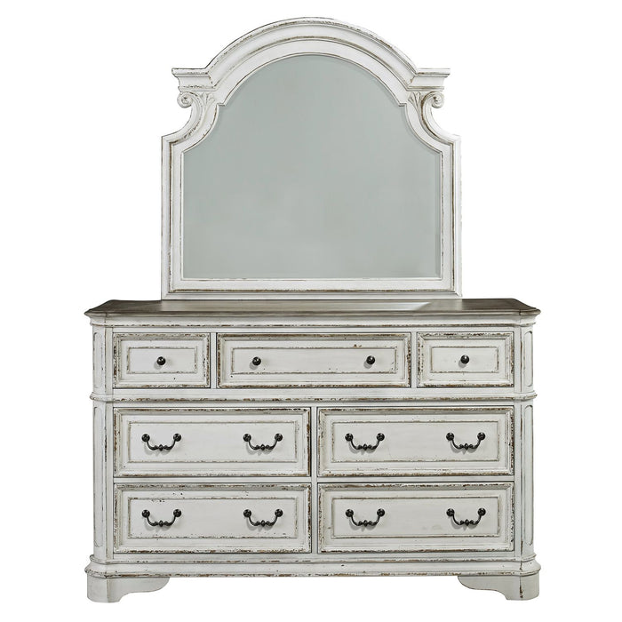 Magnolia Manor Queen Panel Bed, Dresser & Mirror, Chest, Night Stand