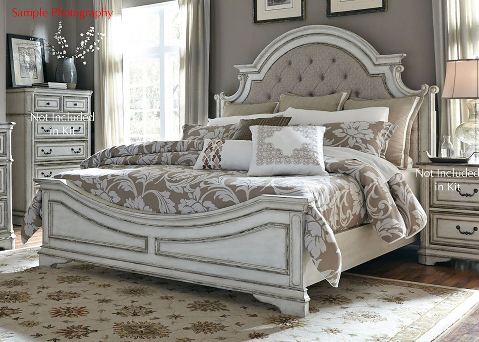 Liberty Magnolia Manor Cal King Upholstered Bed in Antique White