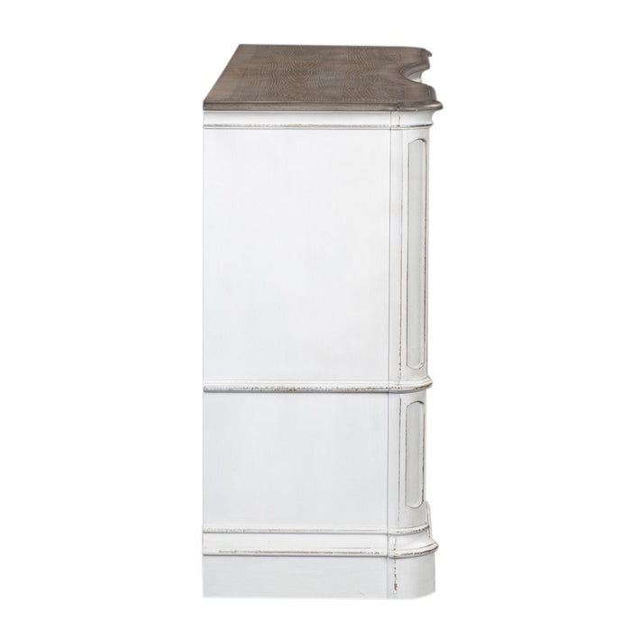 Magnolia Manor Leg 9 Drawer Dresser in Antique White - homePLUS (Binghamton, NY)