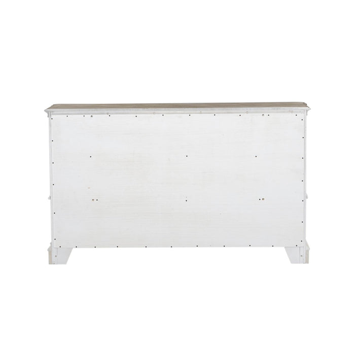 Magnolia Manor Leg 9 Drawer Dresser in Antique White image