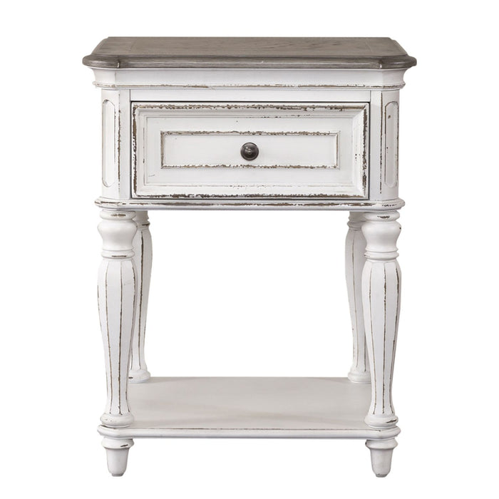 Magnolia Manor Leg Nightstand in Antique White - homePLUS (Binghamton, NY)