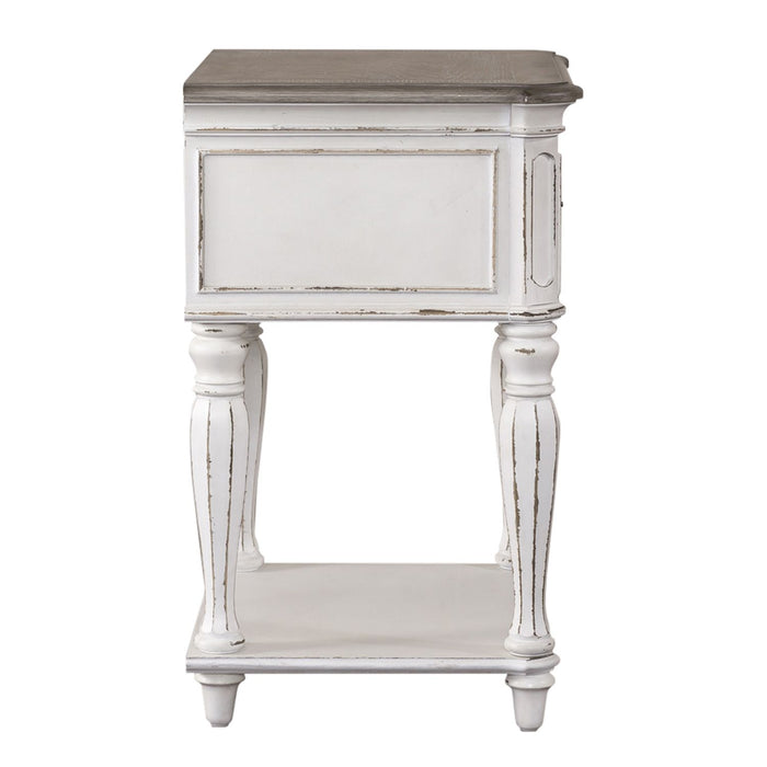 Magnolia Manor Leg Nightstand in Antique White - homePLUS (Binghamton, NY)