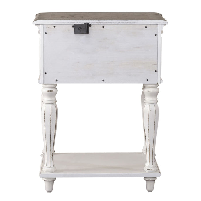 Magnolia Manor Leg Nightstand in Antique White - homePLUS (Binghamton, NY)