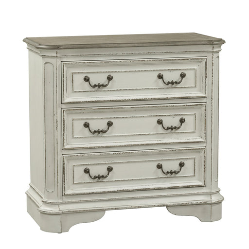 Magnolia Manor 3 Drawer Bedside Chest in Antique White image