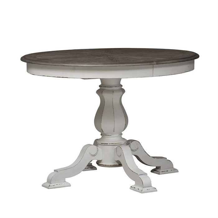 Liberty Furniture Magnolia Manor Round/Oval Pedestal Table in Antique White