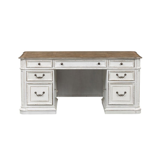 Liberty Magnolia Manor Jr Executive Desk in Antique White 244-HOJ-DSK image