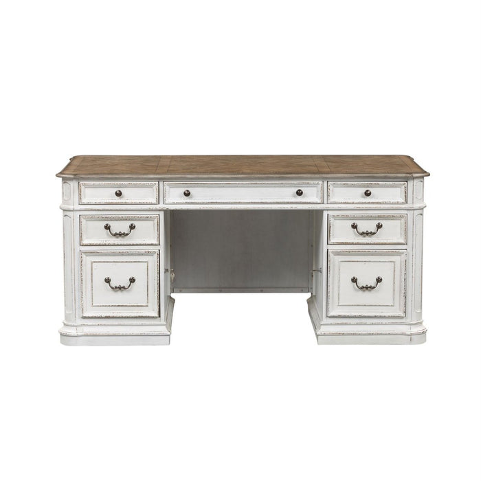 Liberty Magnolia Manor Jr Executive Desk in Antique White 244-HOJ-DSK image