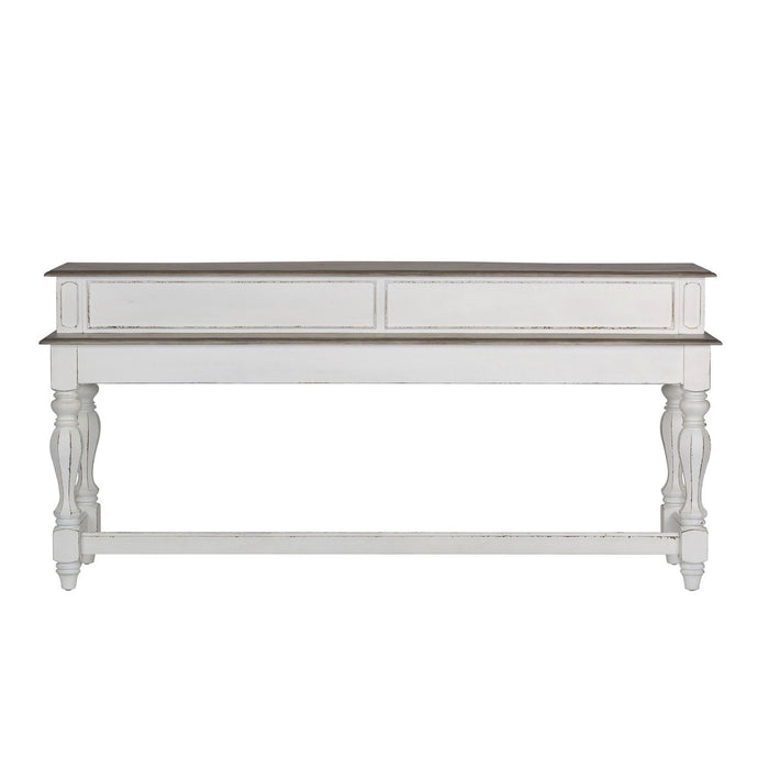 Magnolia Manor Console Bar Table in Antique White