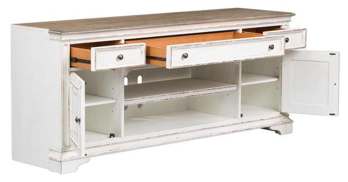 Liberty Magnolia Manor Entertainment TV Stand in Antique White