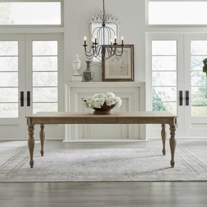 Liberty Furniture Magnolia Manor Rectangular Leg Dining Table in Weathered Bisque