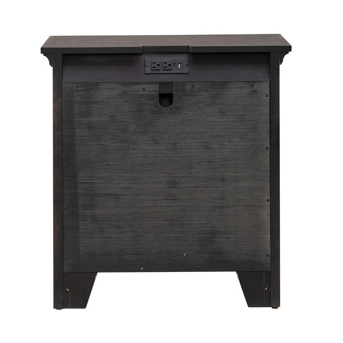 Paradise Valley Nightstand with Charging Station in Saddle Brown