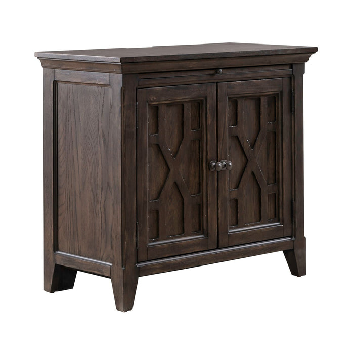 Paradise Valley 2 Door Bedside Chest with Charging Station in Saddle Brown